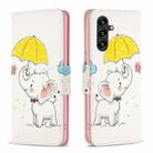 For Samsung Galaxy A15 Colored Drawing Pattern Leather Phone Case(Umbrella Elephant) - 1