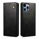 For iPhone 15 Pro Max Oil Wax Crazy Horse Texture Leather Phone Case(Black) - 1