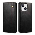 For iPhone 15 Plus Oil Wax Crazy Horse Texture Leather Phone Case(Black) - 1