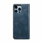 For iPhone 16 Pro Max Oil Wax Crazy Horse Texture Leather Phone Case(Blue) - 3