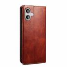 For iPhone 16 Plus Oil Wax Crazy Horse Texture Leather Phone Case(Brown) - 3