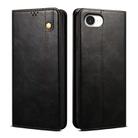 For iPhone 16e Oil Wax Crazy Horse Texture Leather Phone Case(Black) - 1
