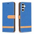 For Samsung Galaxy S23 FE 5G Color Block Denim Texture Leather Phone Case(Royal Blue) - 1