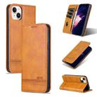 For iPhone 15 AZNS Magnetic Calf Texture Leather Phone Case(Light Brown) - 1