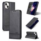 For iPhone 15 AZNS Magnetic Calf Texture Leather Phone Case(Black) - 1