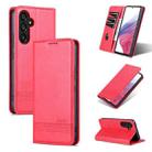 For Samsung Galaxy S23 FE 5G AZNS Magnetic Calf Texture Flip Leather Phone Case(Red) - 1