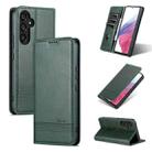 For Samsung Galaxy S23 FE 5G AZNS Magnetic Calf Texture Flip Leather Phone Case(Dark Green) - 1