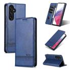 For Samsung Galaxy S23 FE 5G AZNS Magnetic Calf Texture Flip Leather Phone Case(Dark Blue) - 1