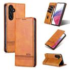For Samsung Galaxy S23 FE 5G AZNS Magnetic Calf Texture Flip Leather Phone Case(Light Brown) - 1