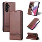 For Samsung Galaxy S23 FE 5G AZNS Magnetic Calf Texture Flip Leather Phone Case(Dark Brown) - 1