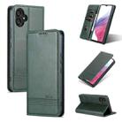For Samsung Galaxy A05 AZNS Magnetic Calf Texture Flip Leather Phone Case(Dark Green) - 1