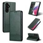 For Samsung Galaxy A55 5G AZNS Magnetic Calf Texture Flip Leather Phone Case(Dark Green) - 1