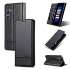 For Samsung Galaxy S24 5G AZNS Magnetic Calf Texture Flip Leather Phone Case(Black) - 1