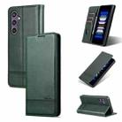 For Samsung Galaxy S24+ 5G AZNS Magnetic Calf Texture Flip Leather Phone Case(Dark Green) - 1