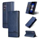 For Samsung Galaxy S24+ 5G AZNS Magnetic Calf Texture Flip Leather Phone Case(Dark Blue) - 1