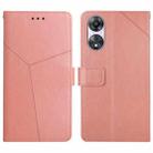 For OPPO A78 4G Y-shaped Pattern Flip Leather Phone Case(Pink) - 1