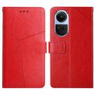 For OPPO Reno10 Global / Reno10 Pro Global Y-shaped Pattern Flip Leather Phone Case(Red) - 1