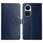 For OPPO Reno10 Global / Reno10 Pro Global Y-shaped Pattern Flip Leather Phone Case(Blue) - 1