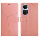 For OPPO Reno10 Global / Reno10 Pro Global Y-shaped Pattern Flip Leather Phone Case(Pink) - 1