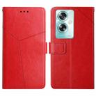 For OPPO A59 5G Y-shaped Pattern Flip Leather Phone Case(Red) - 1