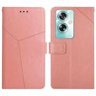 For OPPO A59 5G Y-shaped Pattern Flip Leather Phone Case(Pink) - 1