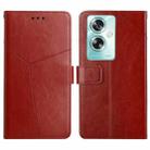 For OPPO Reno11 F 5G/F25 Pro 5G Y-shaped Pattern Flip Leather Phone Case(Brown) - 1