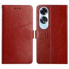 For OPPO A60 4G Y-shaped Pattern Flip Leather Phone Case(Brown) - 1