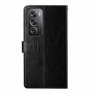 For OPPO Reno12 5G Global Y-shaped Pattern Flip Leather Phone Case(Black) - 3