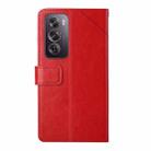 For OPPO Reno12 5G Global Y-shaped Pattern Flip Leather Phone Case(Red) - 3