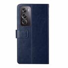 For OPPO Reno12 5G Global Y-shaped Pattern Flip Leather Phone Case(Blue) - 3