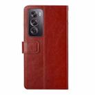 For OPPO Reno12 5G Global Y-shaped Pattern Flip Leather Phone Case(Brown) - 3