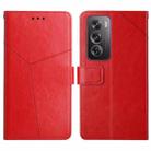 For OPPO Reno12 Pro 5G Global Y-shaped Pattern Flip Leather Phone Case(Red) - 1