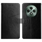 For OPPO Reno12 F 5G Global Y-shaped Pattern Flip Leather Phone Case(Black) - 1