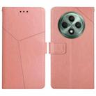 For OPPO Reno12 F 5G Global Y-shaped Pattern Flip Leather Phone Case(Pink) - 1