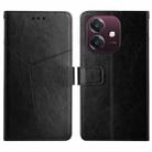 For OPPO A3x India Y-shaped Pattern Flip Leather Phone Case(Black) - 1