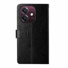 For OPPO A3x India Y-shaped Pattern Flip Leather Phone Case(Black) - 3