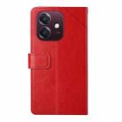 For OPPO A3x India Y-shaped Pattern Flip Leather Phone Case(Red) - 3