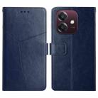 For OPPO A3x India Y-shaped Pattern Flip Leather Phone Case(Blue) - 1