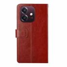 For OPPO A3x India Y-shaped Pattern Flip Leather Phone Case(Brown) - 3