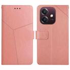 For OPPO A3x India Y-shaped Pattern Flip Leather Phone Case(Pink) - 1