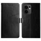 For OPPO Reno13 F 4G / 5G Y-shaped Pattern Flip Leather Phone Case(Black) - 1