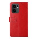 For OPPO Reno13 F 4G / 5G Y-shaped Pattern Flip Leather Phone Case(Red) - 3