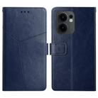 For OPPO Reno13 F 4G / 5G Y-shaped Pattern Flip Leather Phone Case(Blue) - 1