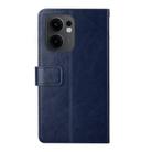 For OPPO Reno13 F 4G / 5G Y-shaped Pattern Flip Leather Phone Case(Blue) - 3