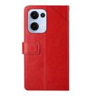 For OPPO Reno13 Global Y-shaped Pattern Flip Leather Phone Case(Red) - 3