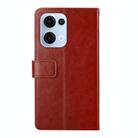 For OPPO Reno13 Global Y-shaped Pattern Flip Leather Phone Case(Brown) - 3