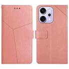 For OPPO Reno14 Pro 5G Global Y-shaped Pattern Flip Leather Phone Case(Pink) - 1