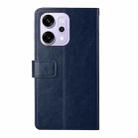 For OPPO Reno14 5G Global Y-shaped Pattern Flip Leather Phone Case(Blue) - 3