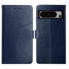 For Google Pixel 8 Pro Y-shaped Pattern Flip Leather Phone Case(Blue) - 1