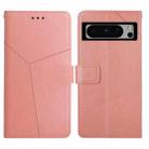 For Google Pixel 8 Pro Y-shaped Pattern Flip Leather Phone Case(Pink) - 1